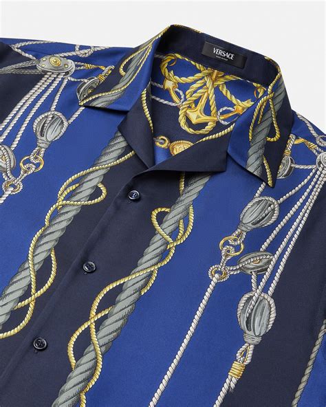 versace optillusion silk shirt|versace nautical shirt.